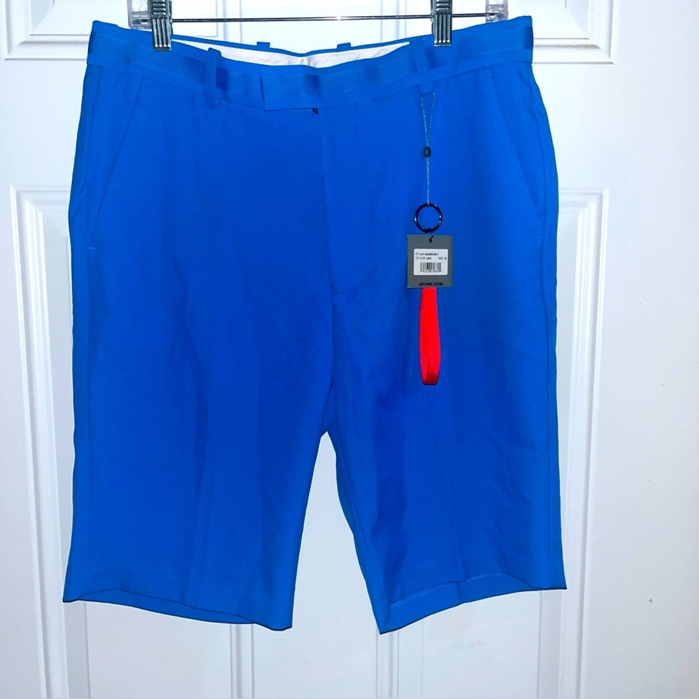 New G/FORE 3D Icon Maverick 4-Way Stretch 32 Golf Shorts Marine Blue Comfort